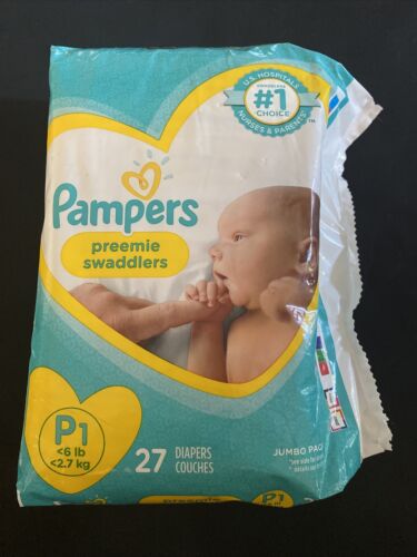 Pampers Baby Swaddlers Preemie 27 Count Jumbo Pack Hypo Allergenic
