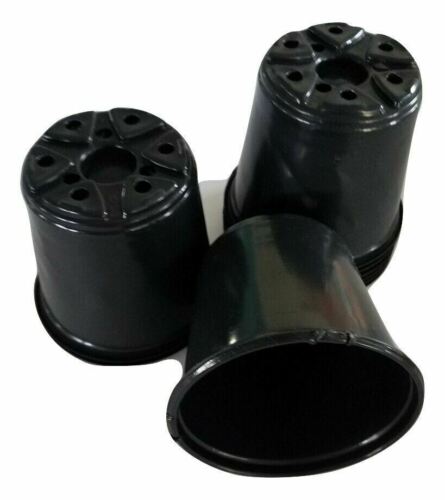 4 Inch Round Black Plastic Pots - Set Of 96 - (4" X 3.5")  Flower Pot Nursery