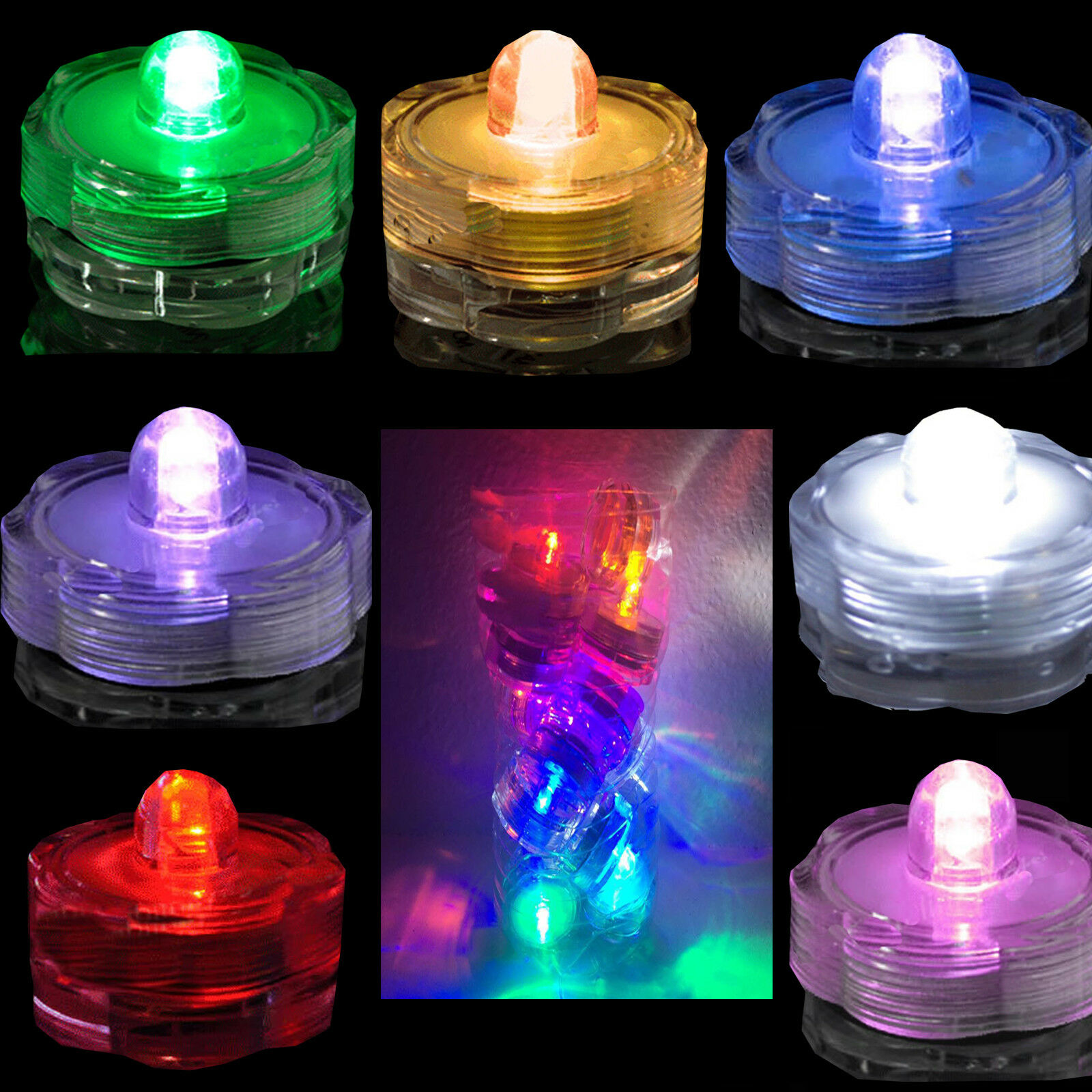 5 10 20 30 Bright Submersible Led Floral Tea Light Vase Party Wedding Waterproof