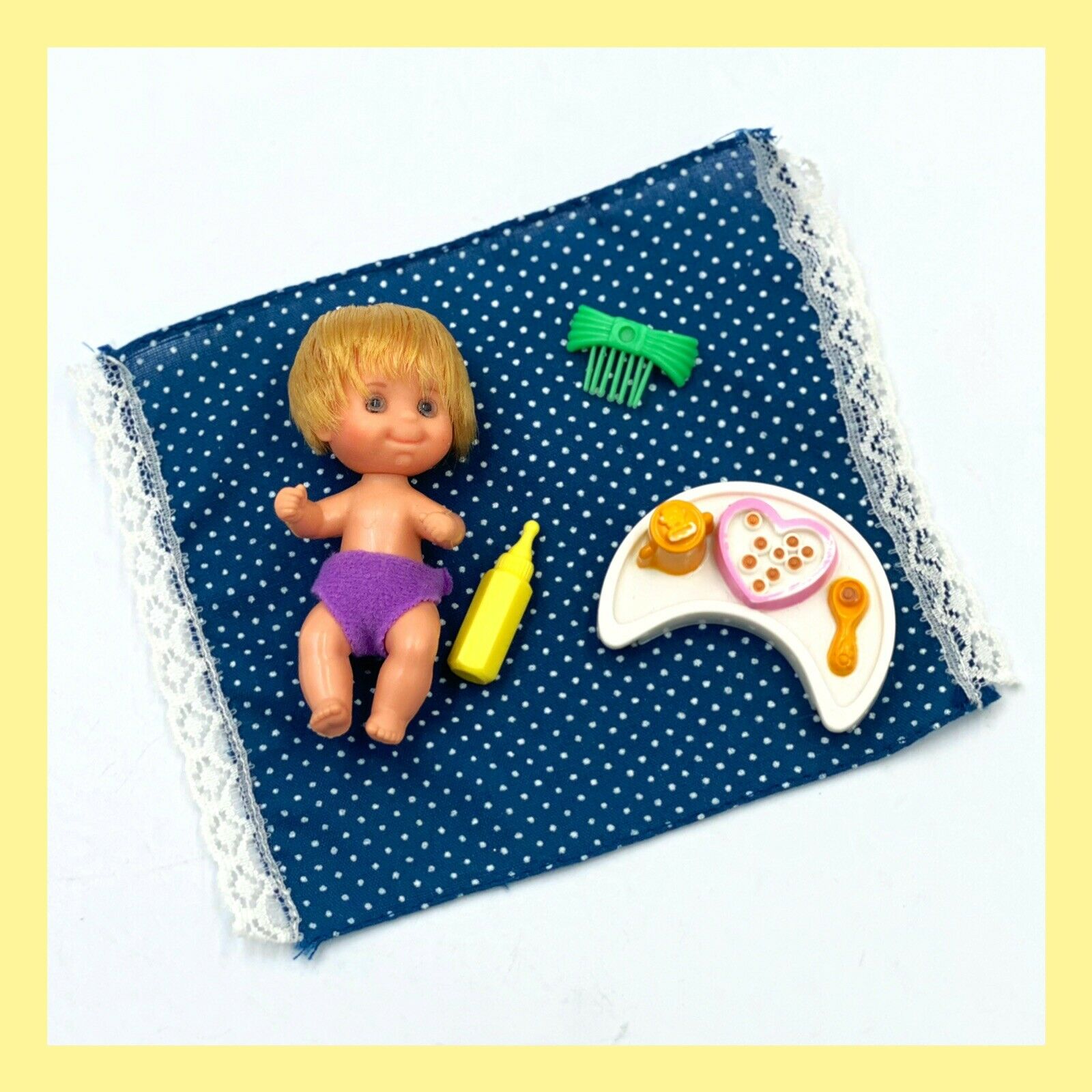 ❤️vintage Mattel Sunshine Family Blonde Baby & Accessories❤️