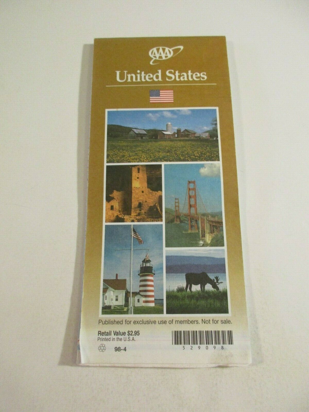 1998 Aaa United States State Highway Travel Road Map-jz3