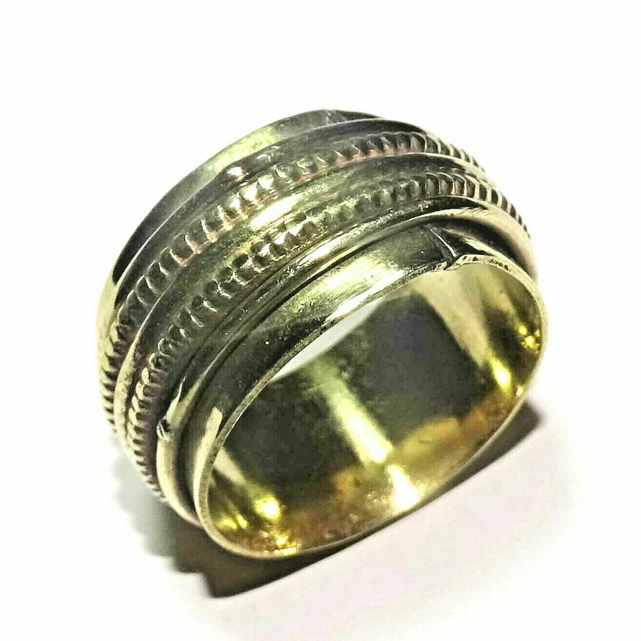Solid Brass Meditation Spinner Ring Stetement Ring Jewelry Size 10.25