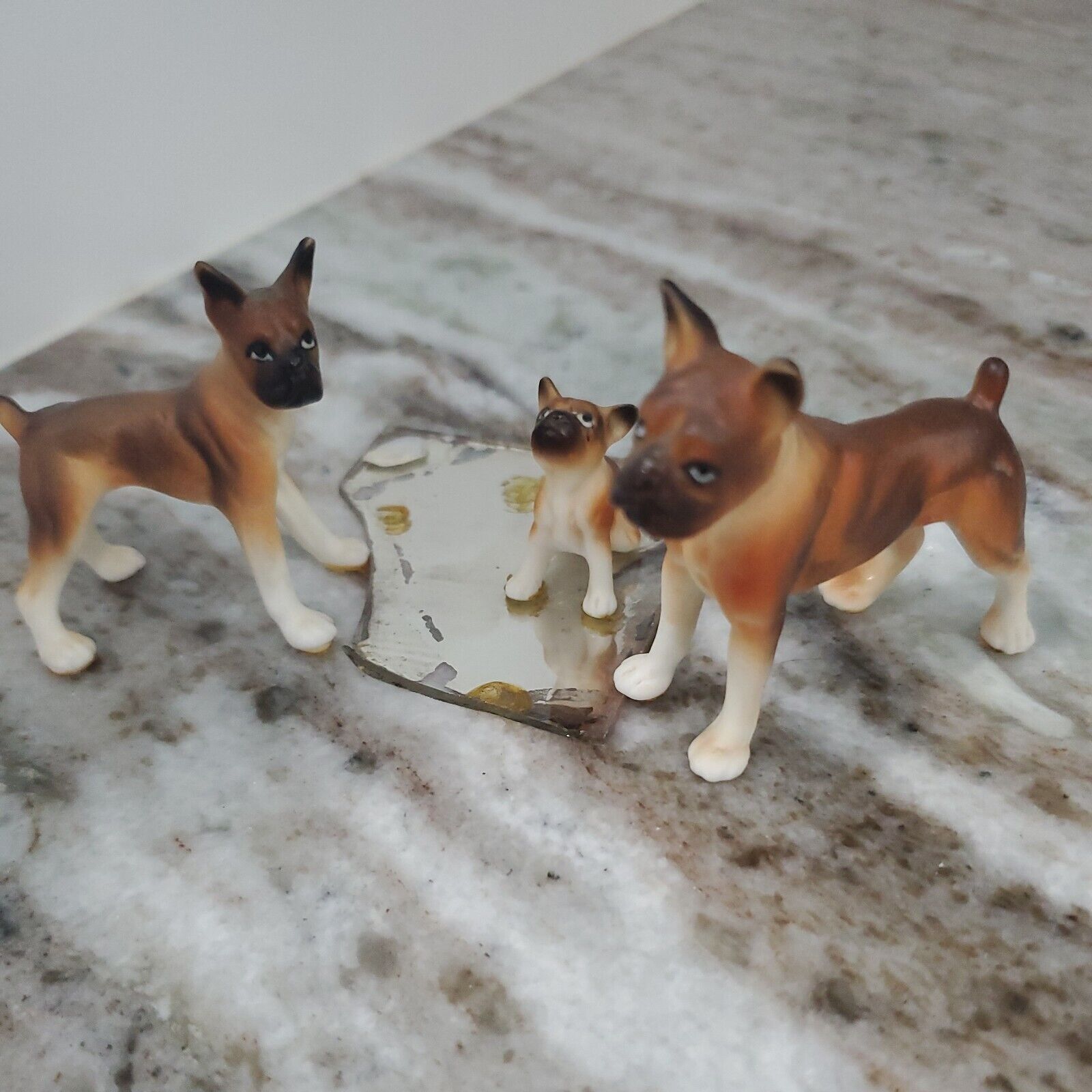 Vintage Boxer Bulldog Figurines Set Of 3