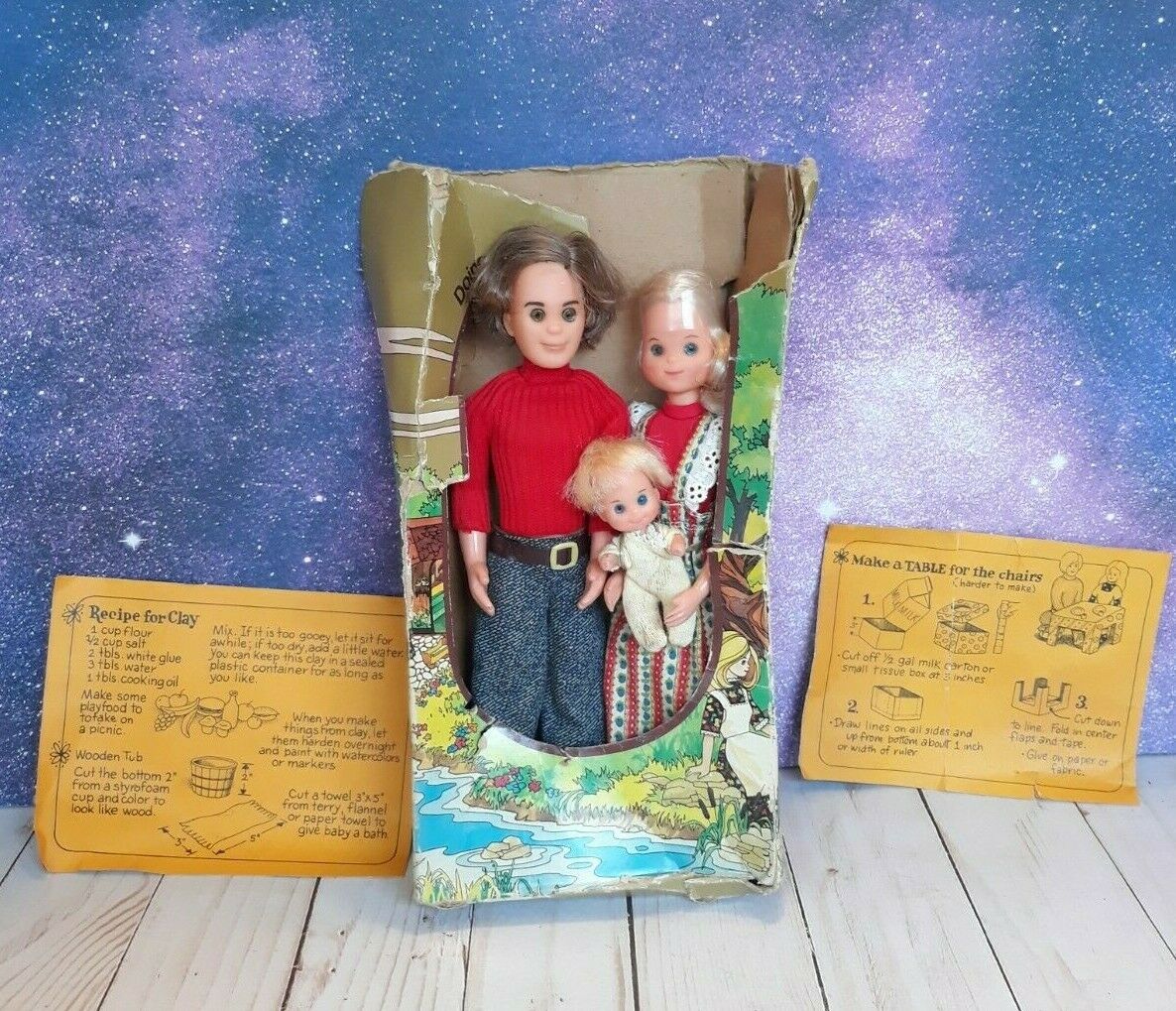 Vintage 70's The Sunshine Family Dolls #7739 Original Box Figure 1973 Mattel