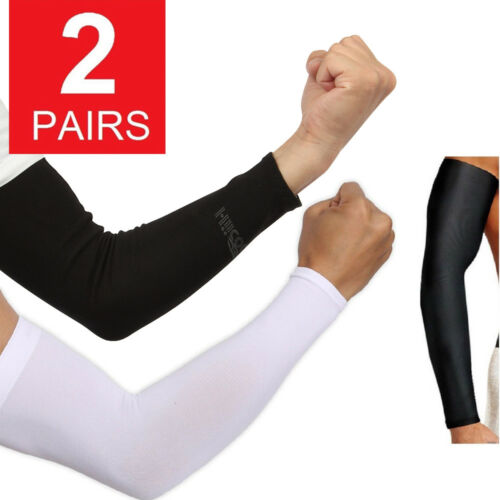 2 Pairs Uv Protection Cooling Arm Sleeve Upf 50 Sun Sleeves For Men Women Unisex