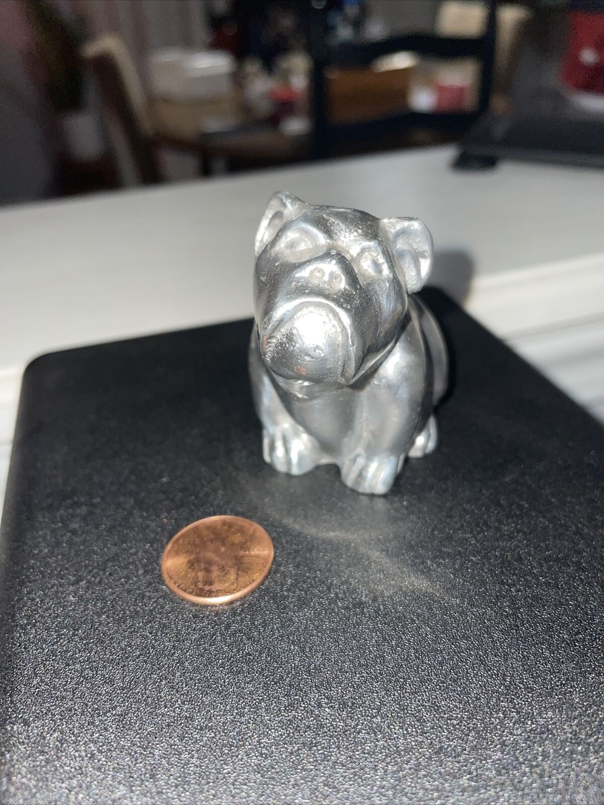 Tin Pewter Figurine Of American Bulldog Dog Ironwork