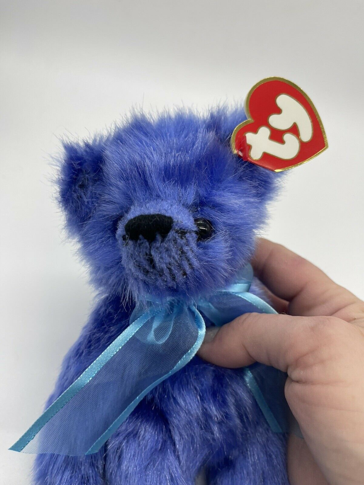 2000 Ty Attic Treasures Collection River Blue Jointed Bear Plush Toy