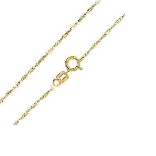 Solid 10k Yellow Gold Rope Chain Necklace 1mm