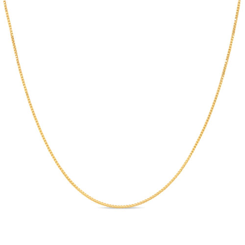 18k Gold Plated .925 Sterling Silver 1mm Box Chain Necklace 12 - 40 Inches!