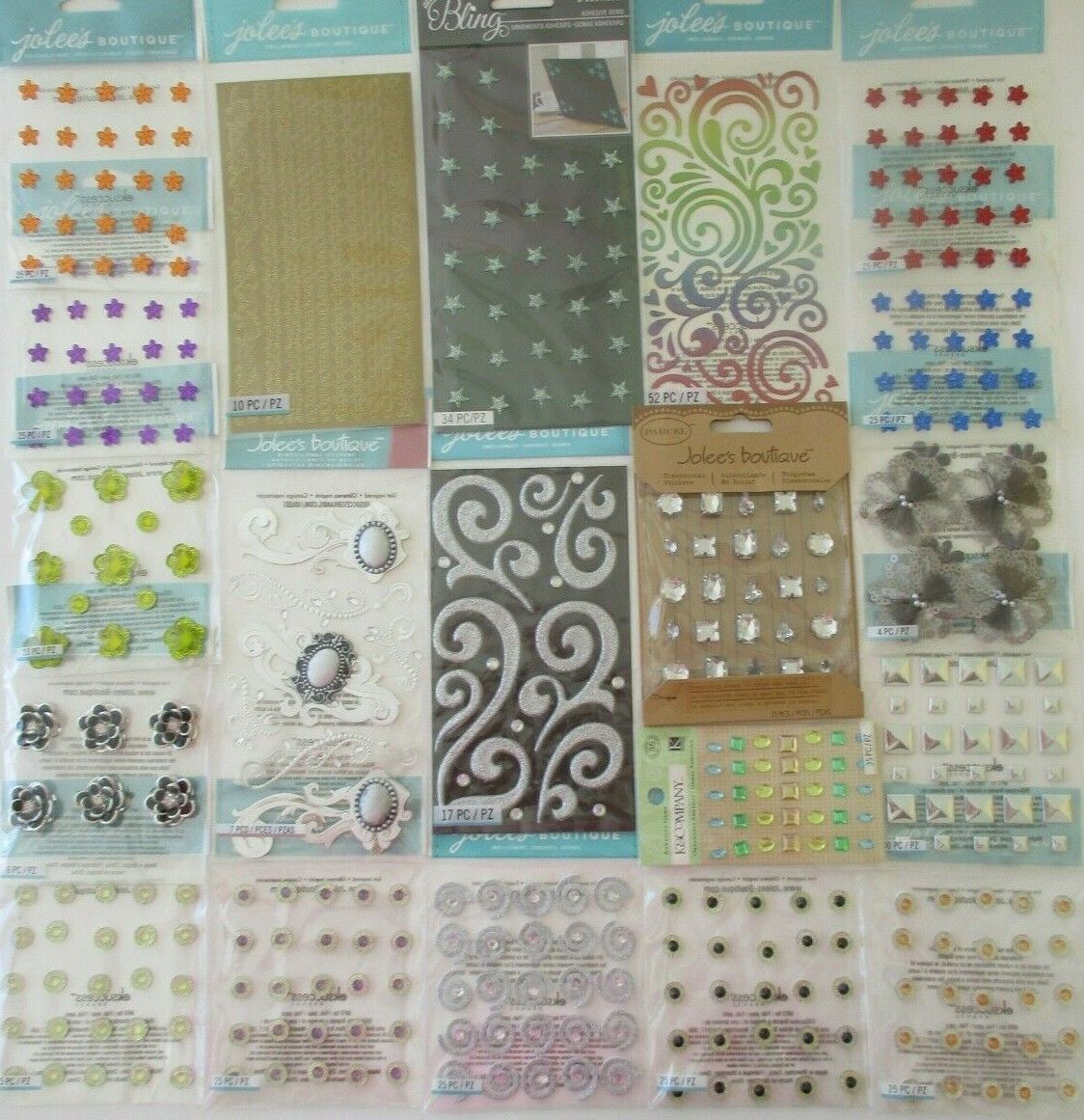 Dimensional Craft Stickers Jolee's Boutique Lot 20 Packs Gem 3d Embellishments