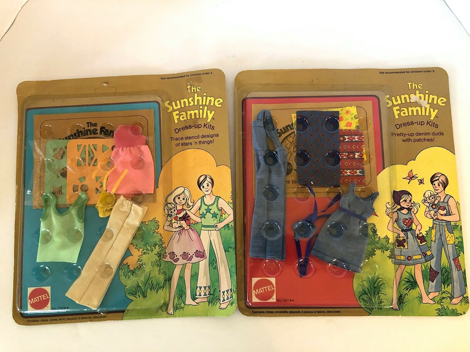 The Sunshine Family Dress-up Kits Lot Of 2 By Mattel 1974 Sealed On Card