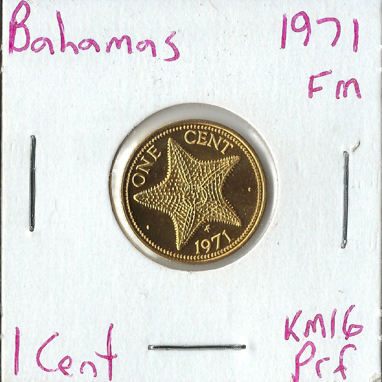 Coin Bahamas 1 Cent 1971 Km16, Proof, Combined Shipping