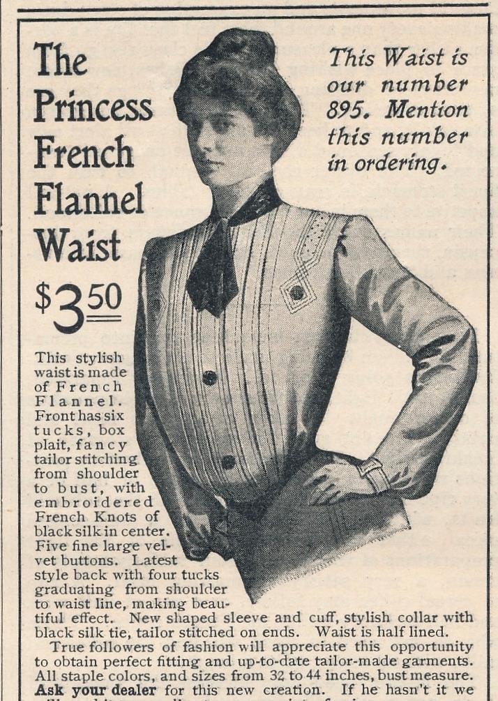 Magazine Ad - 1902 - Princess Waist Co - Chicago, Il - French Flannel Waist