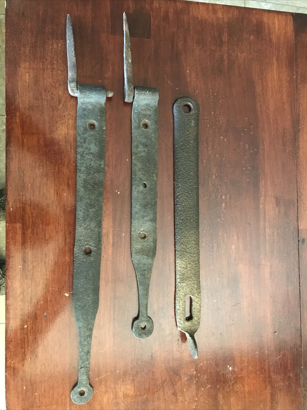 Vintage Rough Iron Barn Or Gate Hinges And Latch Set
