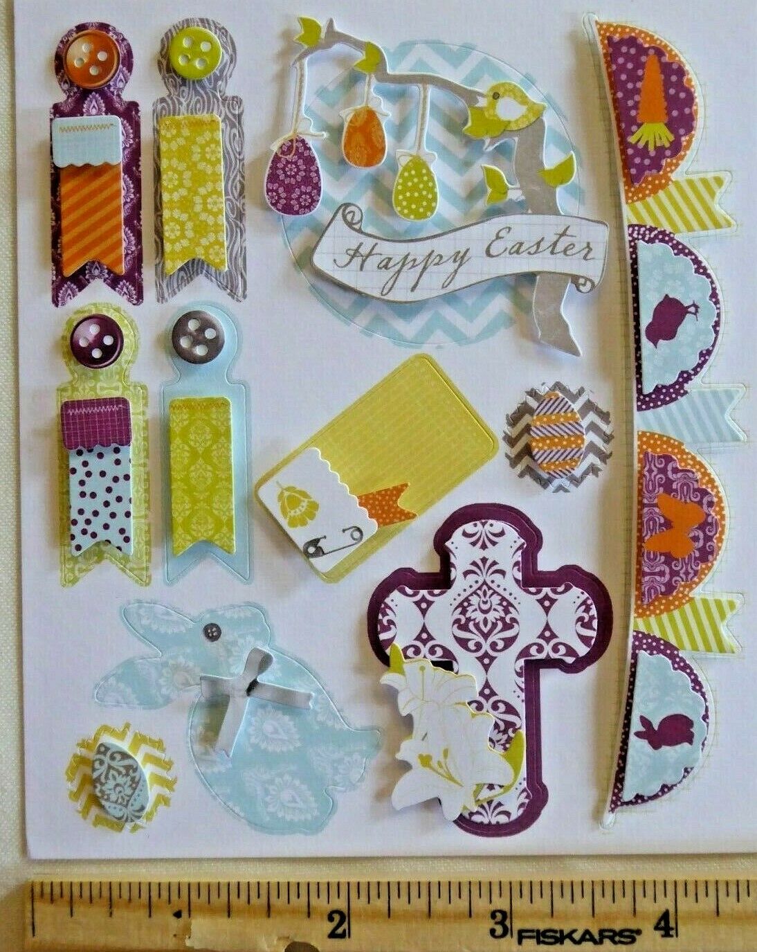 New Creative Memories Easter Scrapbook Paper Layered Stickers Epoxy Gel