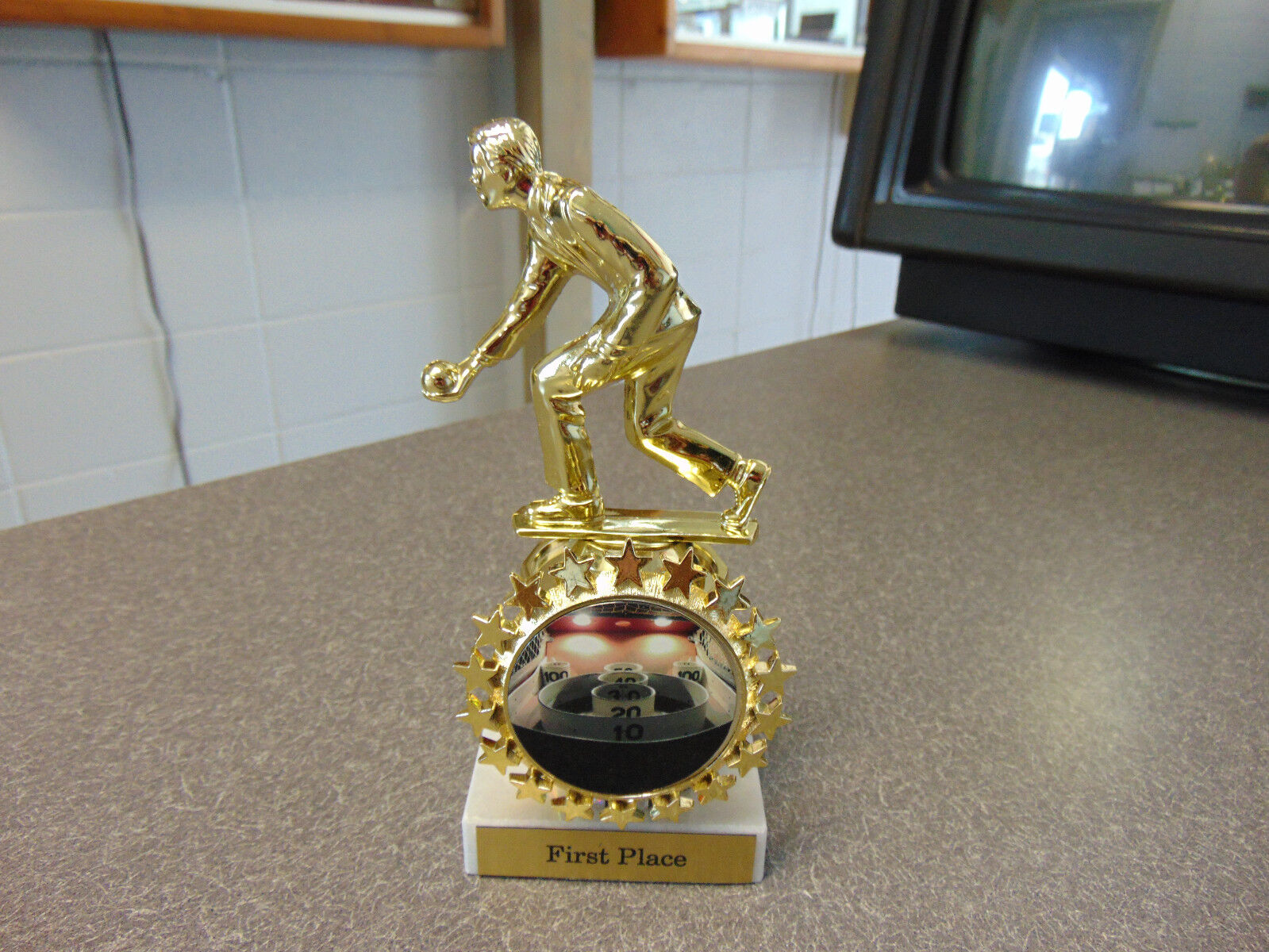 New Skee Ball First Place Trophy For Men. Style #4 For Any Skeeball Tournament