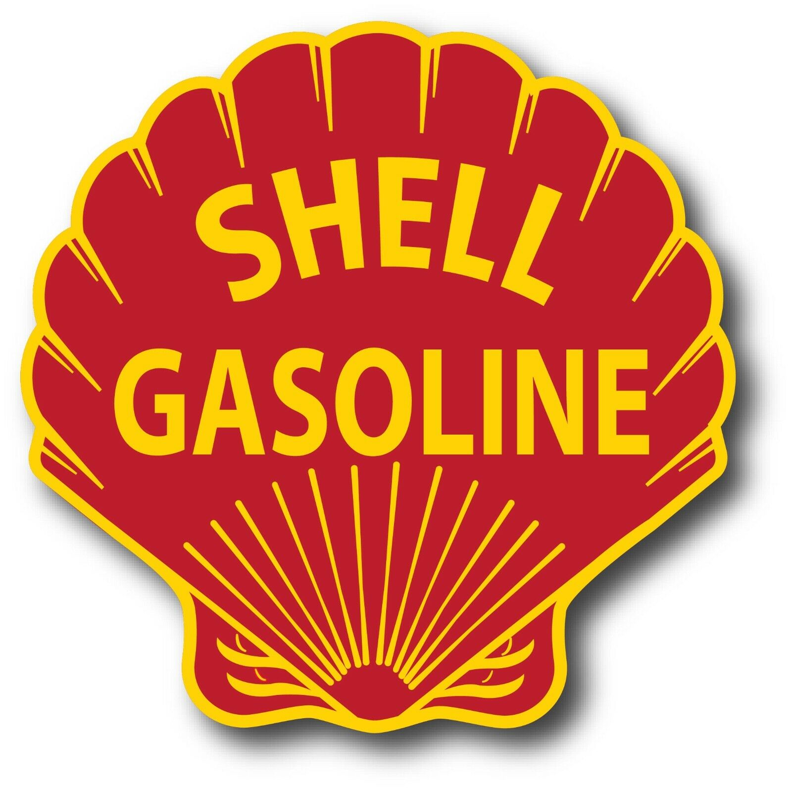 Vintage Shell Oil V2 Gas Gasoline Super High Gloss Outdoor 4 Inch Decal Sticker