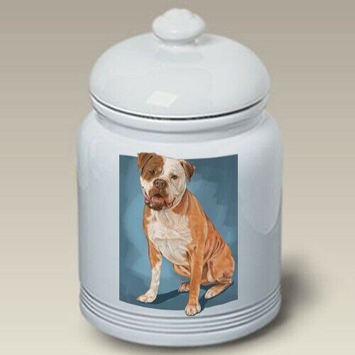 American Bulldog Ceramic Treat Jar Ps 52300