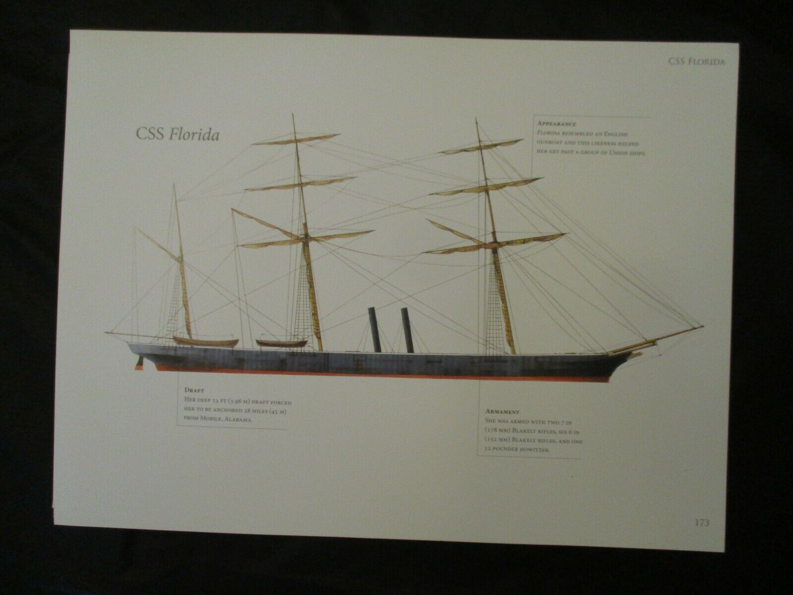 Civil War Confederate Warship Print - Css Florida - I Combine Shipping