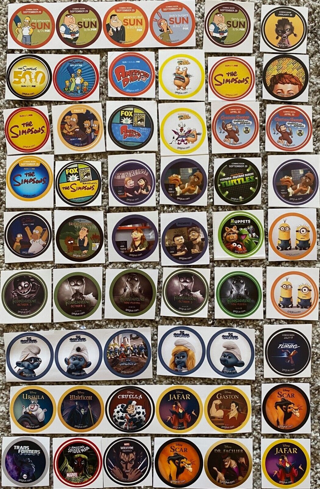 Getglue Stickers Promo Tv The Simpsons Mad American Dad Bob’s Burgers Muppets