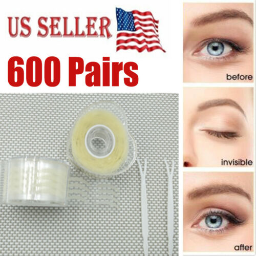 2 Roll 600 Pairs Double Eyelid Sticker Tape Narrow Transparent Invisible Natural