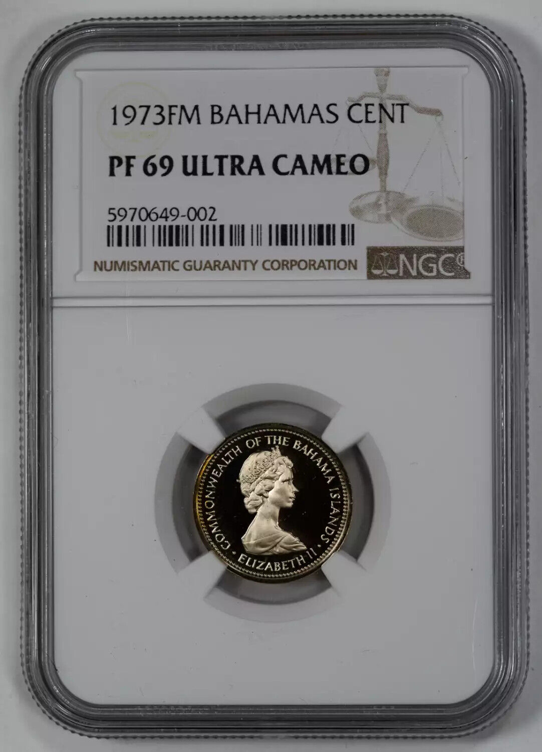 1973 Fm Proof Bahamas Starfish Cent Ngc Certified Pf 69 Ultra Cameo (002)