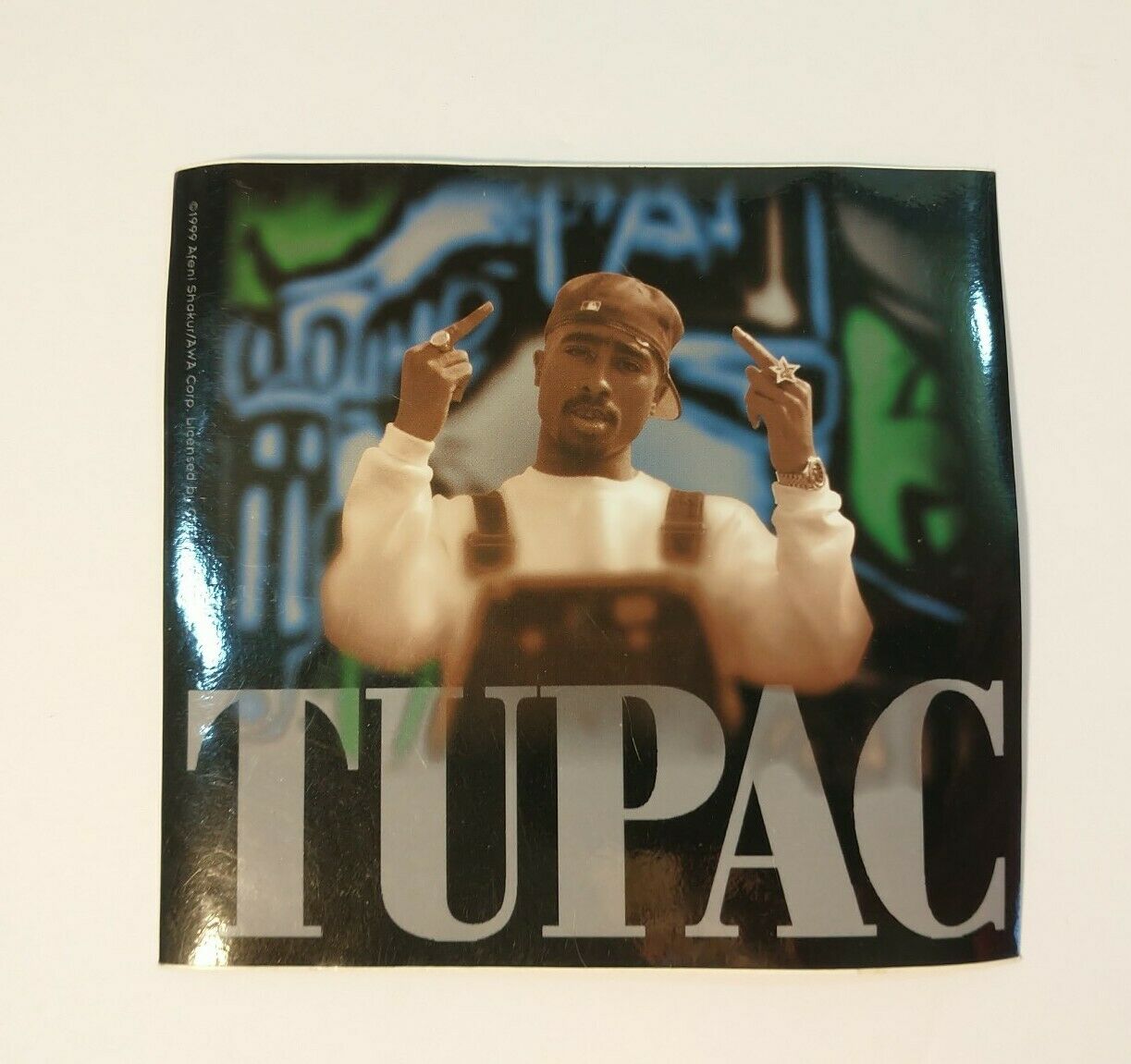 Rare Vintage Tupac Shakur 2pac Middle Finger Vinyl Sticker 1999 Thug Life