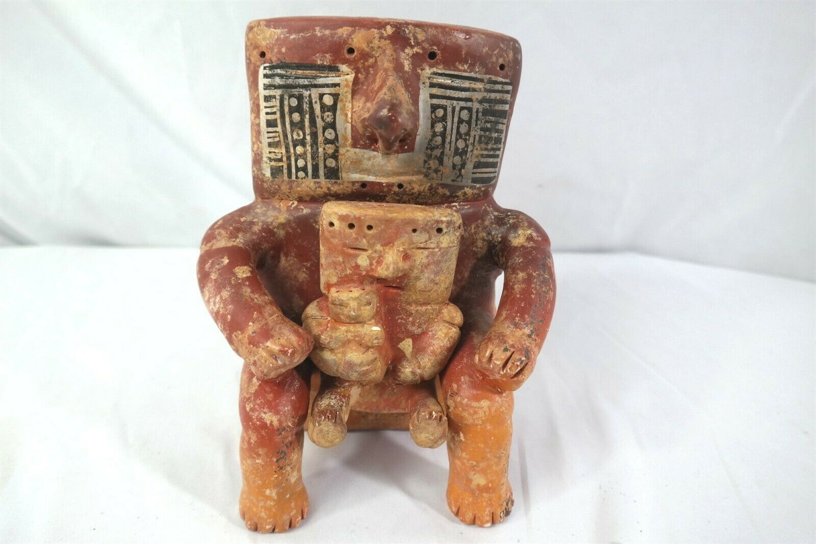 Vtg Peruvian Mexican Mother Earth Terra Cotta Pottery Tourist Art Figure