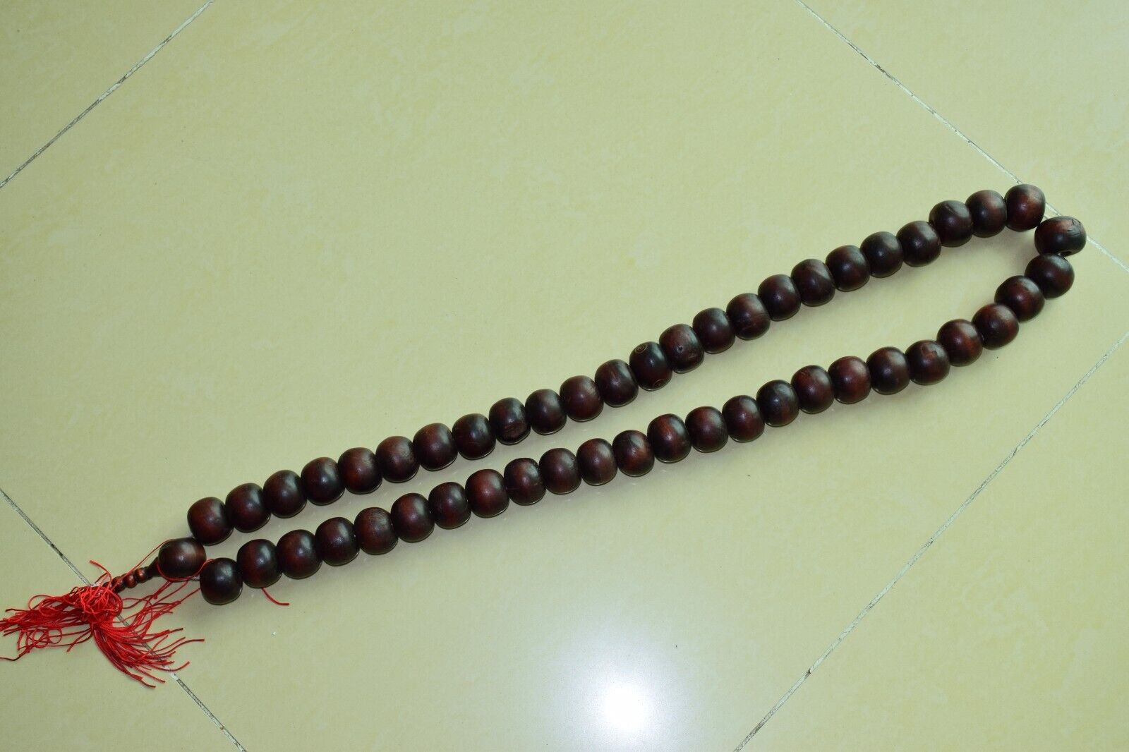 Antique 32mm Wooden Mala Prayer Beads 48 Beads