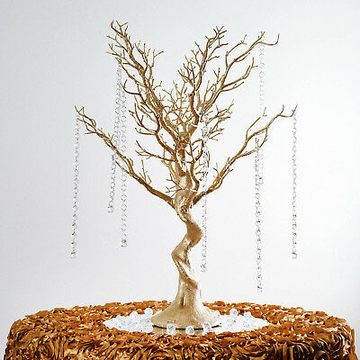 30" Gold Glittered Manzanita Tree With Garlands Wedding Party Centerpieces