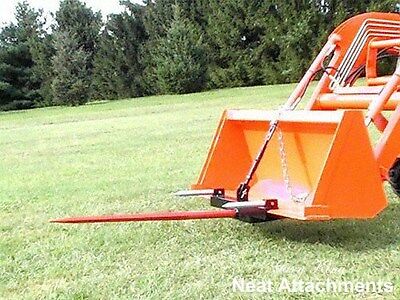 Hd Bucket Hay Bale Spear Attachment For Front Loader & Skid Steer W/ 49" Prong