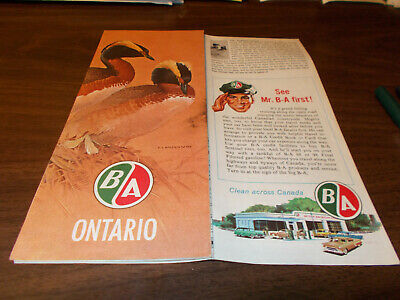 1965 B/a Petroleum Ontario Vintage Road Map