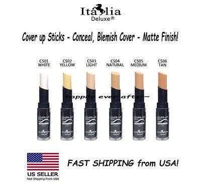 Italia Deluxe Water Proof & Matte Cover Up Sticks -concealer, Blemish Cover Up