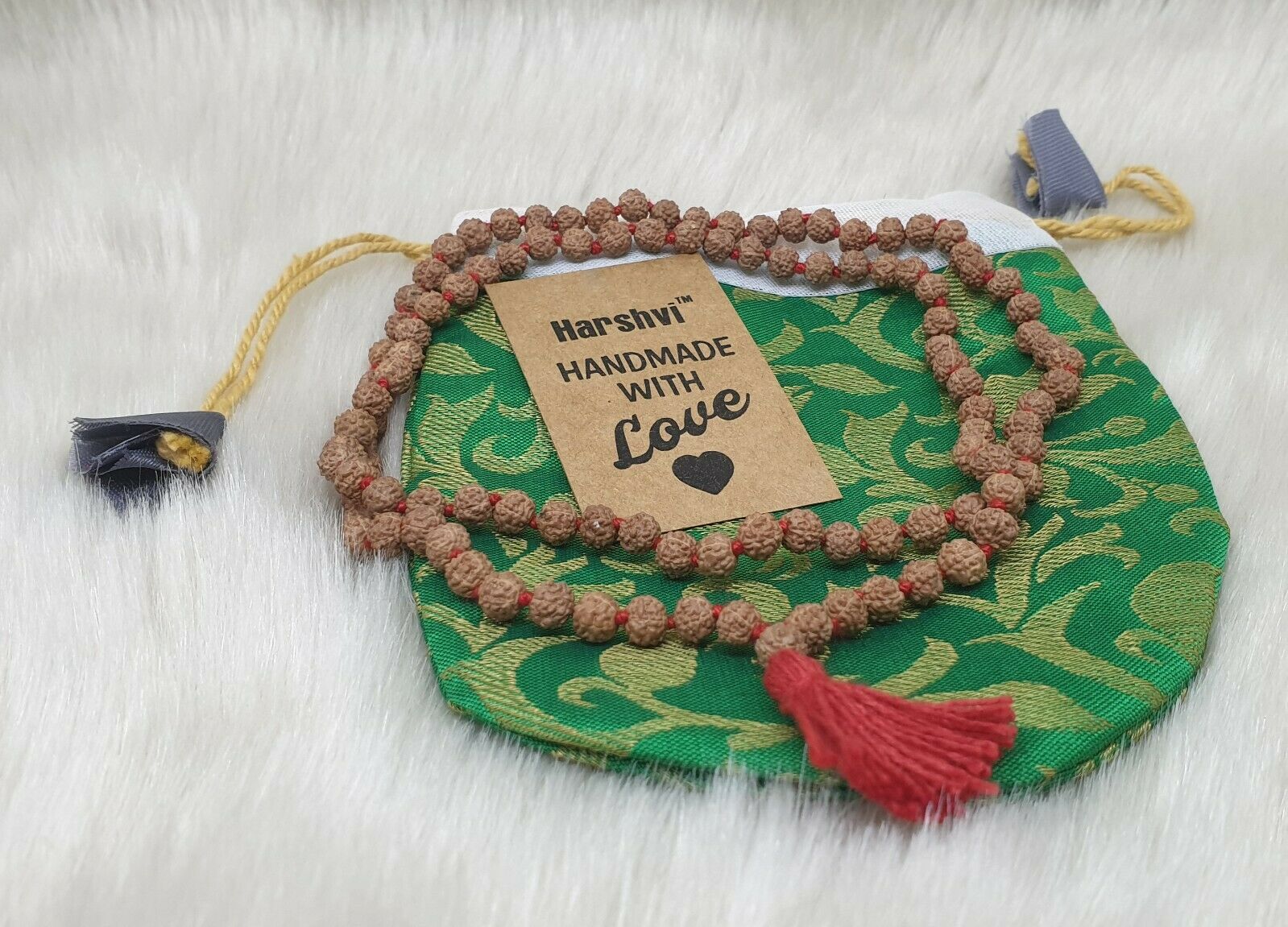100% Natural Shiva Rudraksha 6mm Japa Mala Non Dyed Religious Beads Necklace