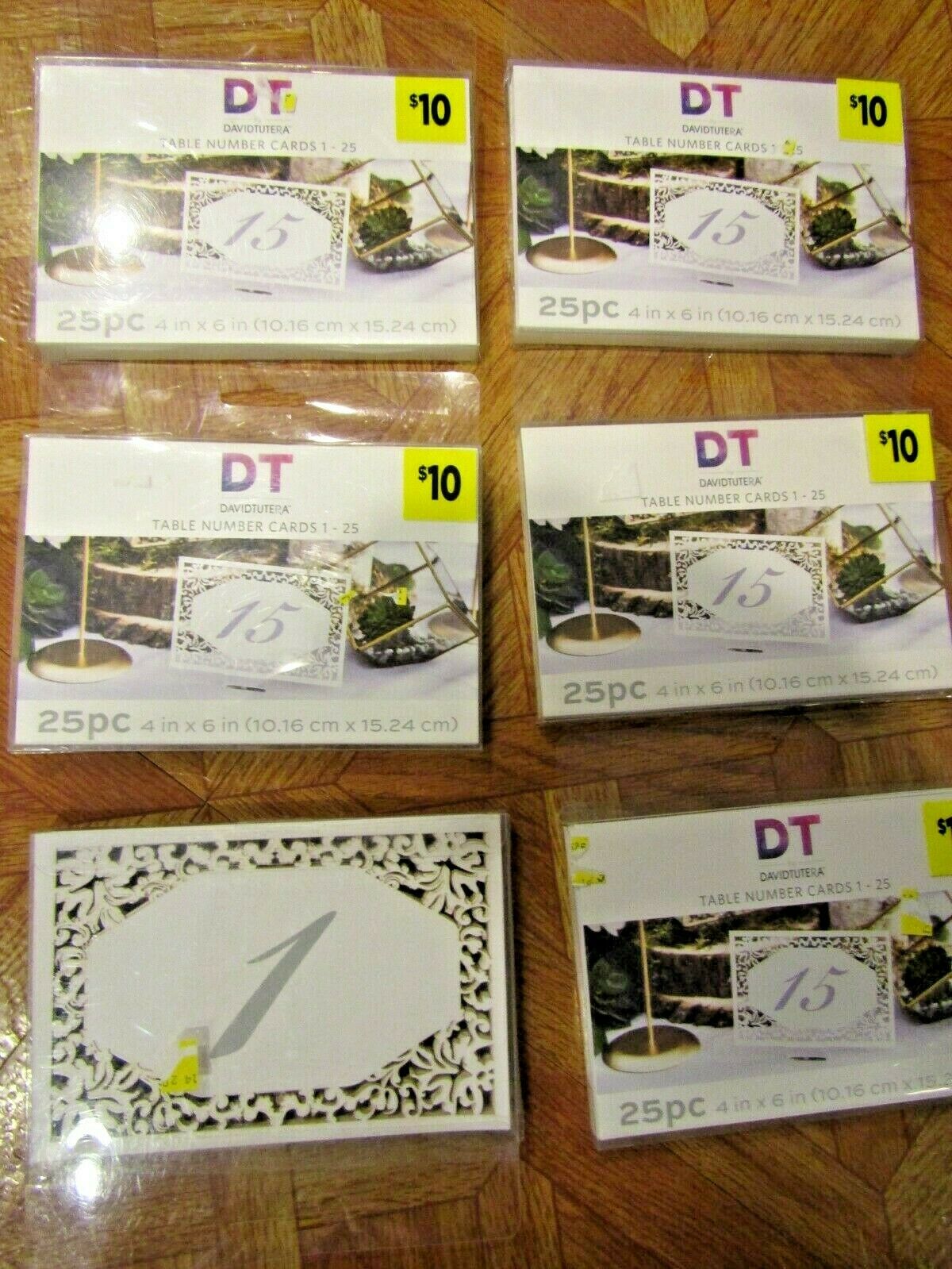 David Tutera Dt 25 Table Number Cards, 25 Pc, 4" X 6"~~wedding Lace - 6 Packs