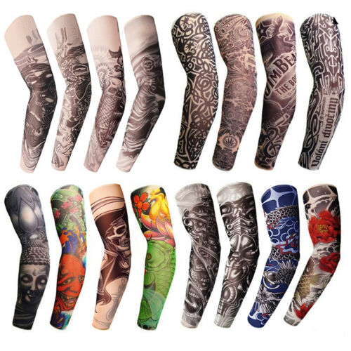 12 Pcs Tattoo Cooling Arm Sleeves Cover Basketball Golf Sport Uv Sun Protection