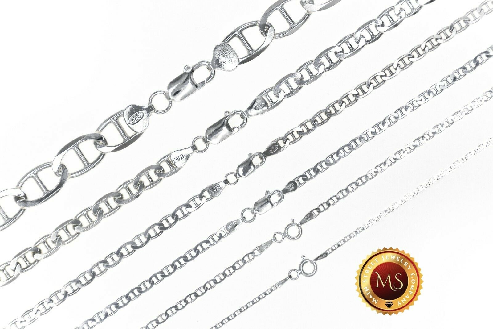 Italy 925 Solid Sterling Silver Mariner Chain Necklace Or Bracelet  7" - 36"