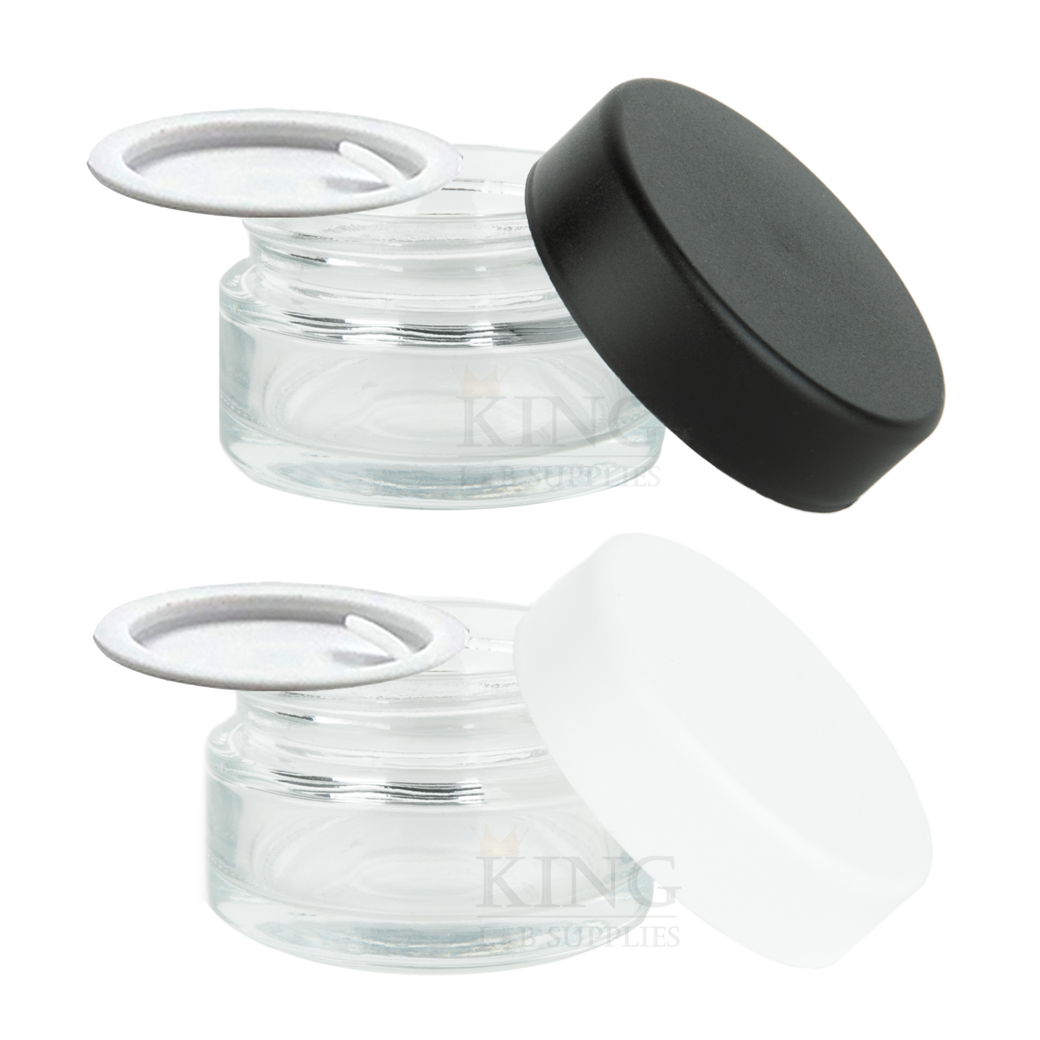 5ml Clear Glass Jar Concentrate Container Screw Top Lid Cosmetic Make Up Oil Wax
