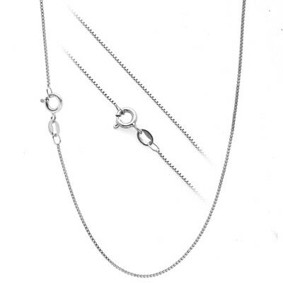 .925 Sterling Silver .7mm Box Chain Necklace For Pendants -- All Sizes 14" - 30"