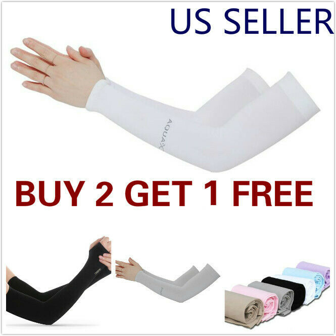 1 Pair Cooling Arm Sleeves Cover Uv Sun Protection Outdoor Sports Men Women
