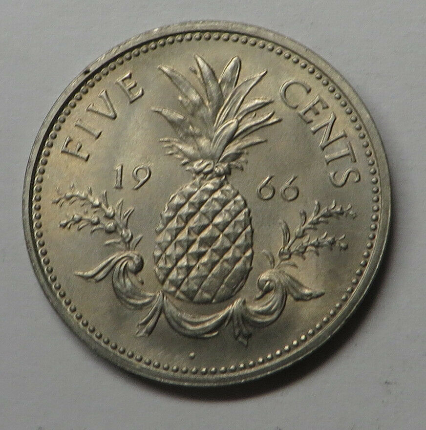 Bahamas 5 Cents 1966 Copper-nickel Km#3 Unc