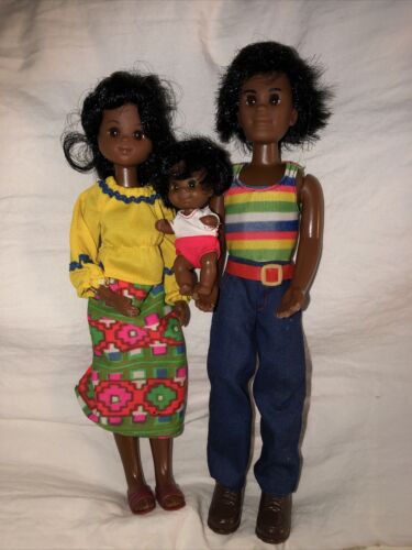Vintage Mattel Sunshine Family Black African American Family 1970’s Happy Baby
