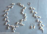13p Bridal Contemporary Silver Ptd Genuine Aa 6-7mm White Pearl Necklace Set