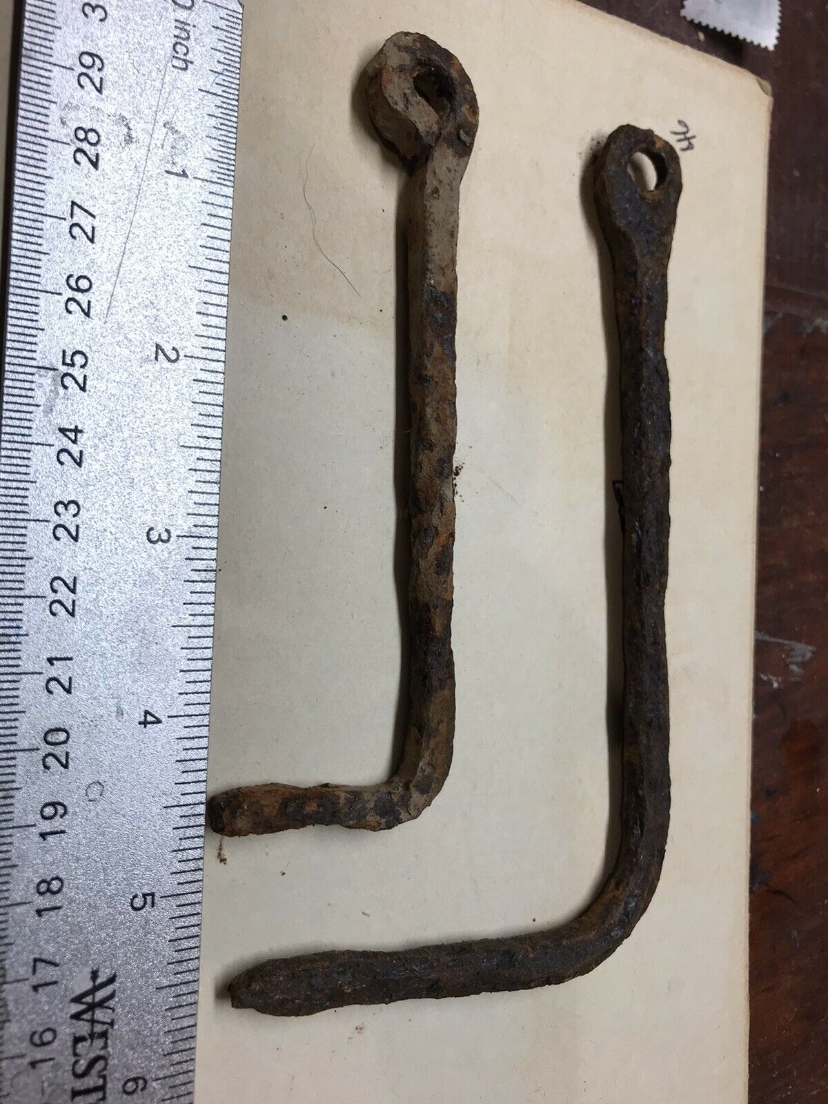 2 Antique Hand Wrought 6”gate-door Hooks