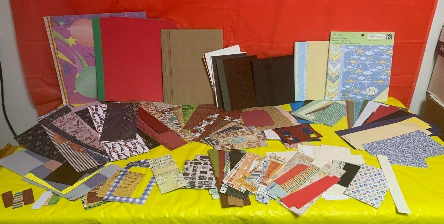 Scrap Booking Paper - Many Sizes And Pieces- Over 5 Lbs Worth