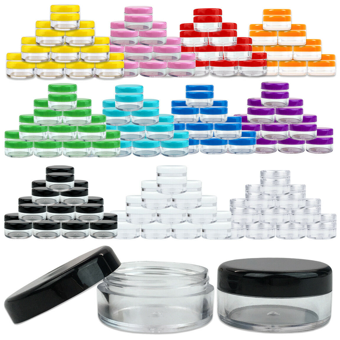 50 Jars 5 Gram 5ml  Acrylic Plastic Jar Sample Containers Bpa Free