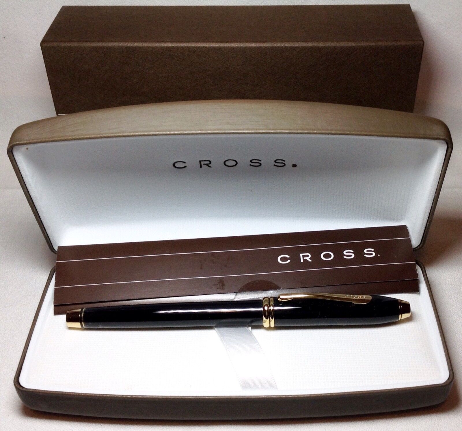 Cross Townsend Black With Gold Trim Roller Ball Pen #575 Sp New In Box Product