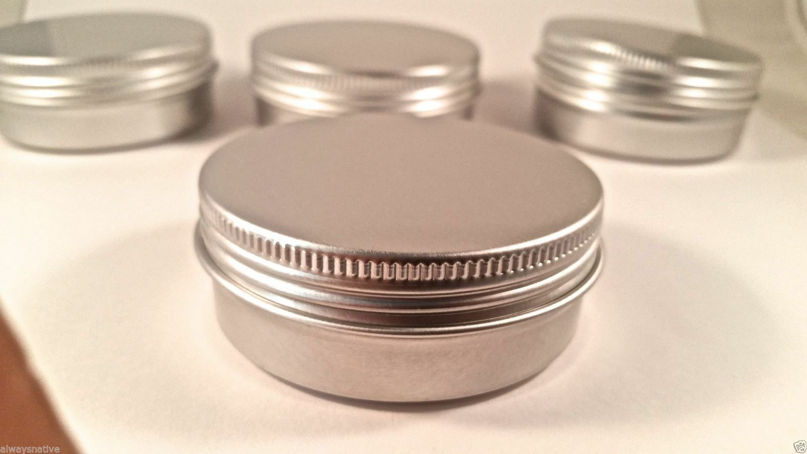 Empty Aluminium Balm Cosmetic Tin Pot Jar Containers 2oz (15 Ct) Screw Top