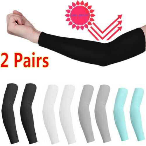 1/2 Pair Unisex Outdoor Sports Cooling Arm Sleeves Cover Uv Sun Protection