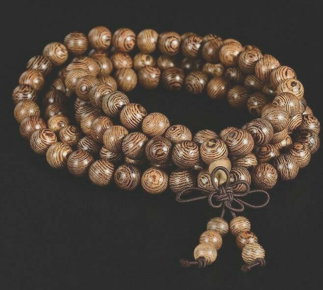 8mm*108 Mala Prayer Beads Natural Wood Buddhist Bracelet Necklace (us Sold)
